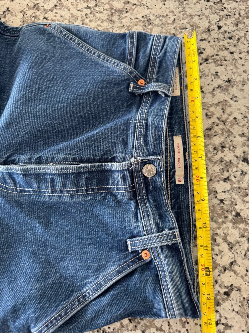 Levi's Ribcage Straight Belt Loop Big E Size 28x27 Button Fly Retro Grunge - Picture 15 of 15